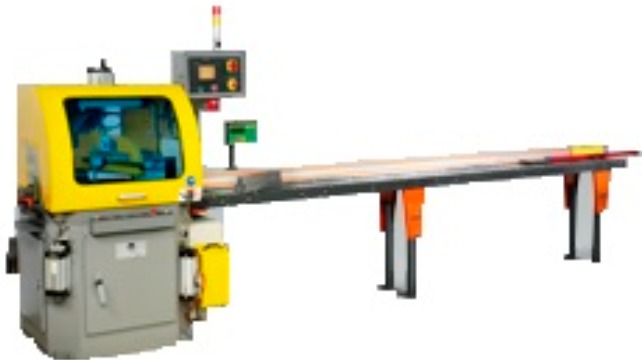 Upcut sawing machines with cnc controlled miter adjustment in fully automatic operation | PMI Saws