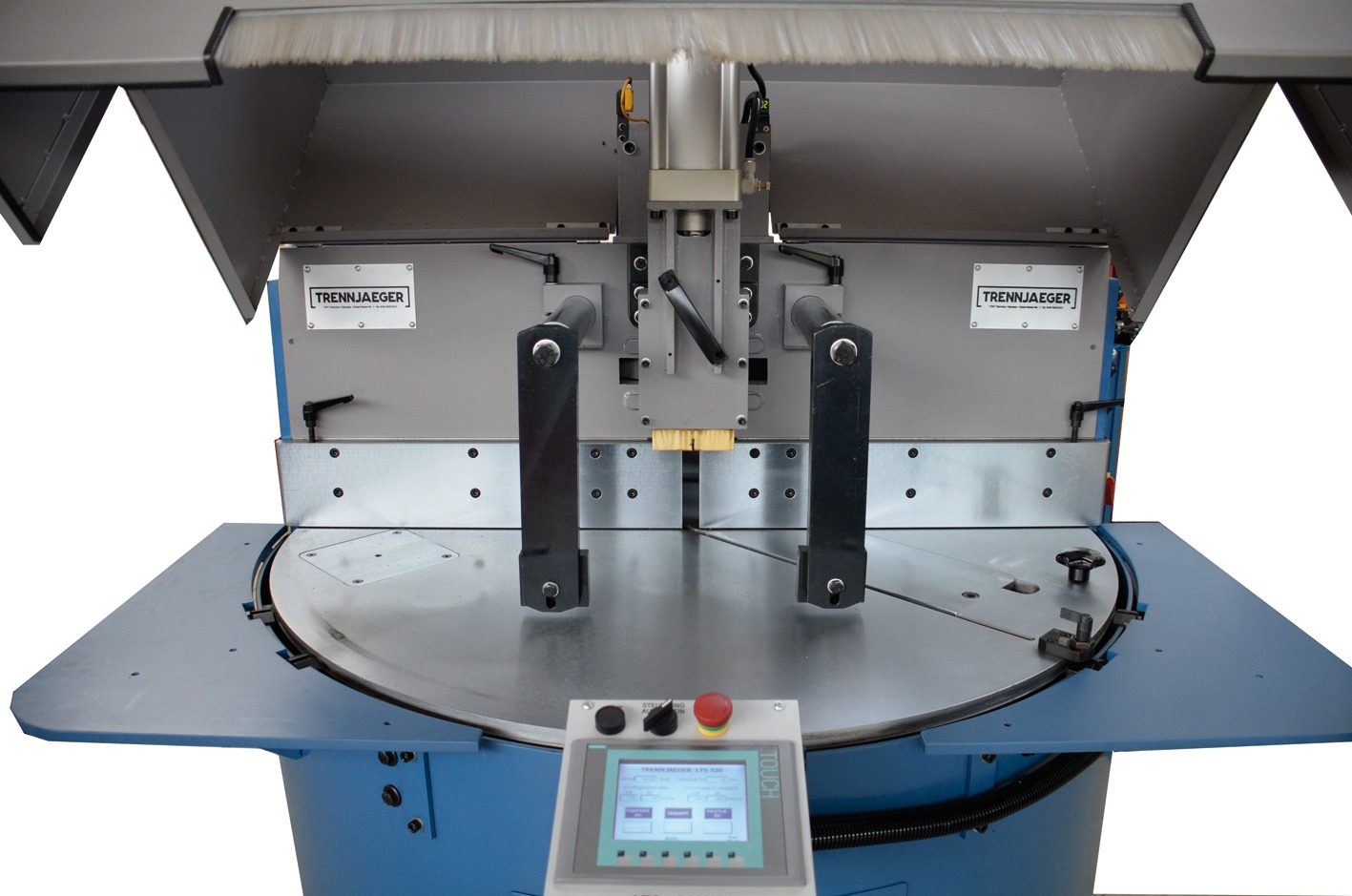 LTS 520 Vertical & Horizontal Clamping | Trennjaeger Saws Vertical & Horizontal Material clamping of structural materials to be cut on Trennjaeger LTS 520 Circular Sawing Machine