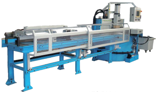 Automatic Mitering Cold Saw Machine with large cutting capacity & material pusher feed, CNC Controlled by Trennjaeger German Made Saws, Sold & Service by Industry Saw & Machinery Sales